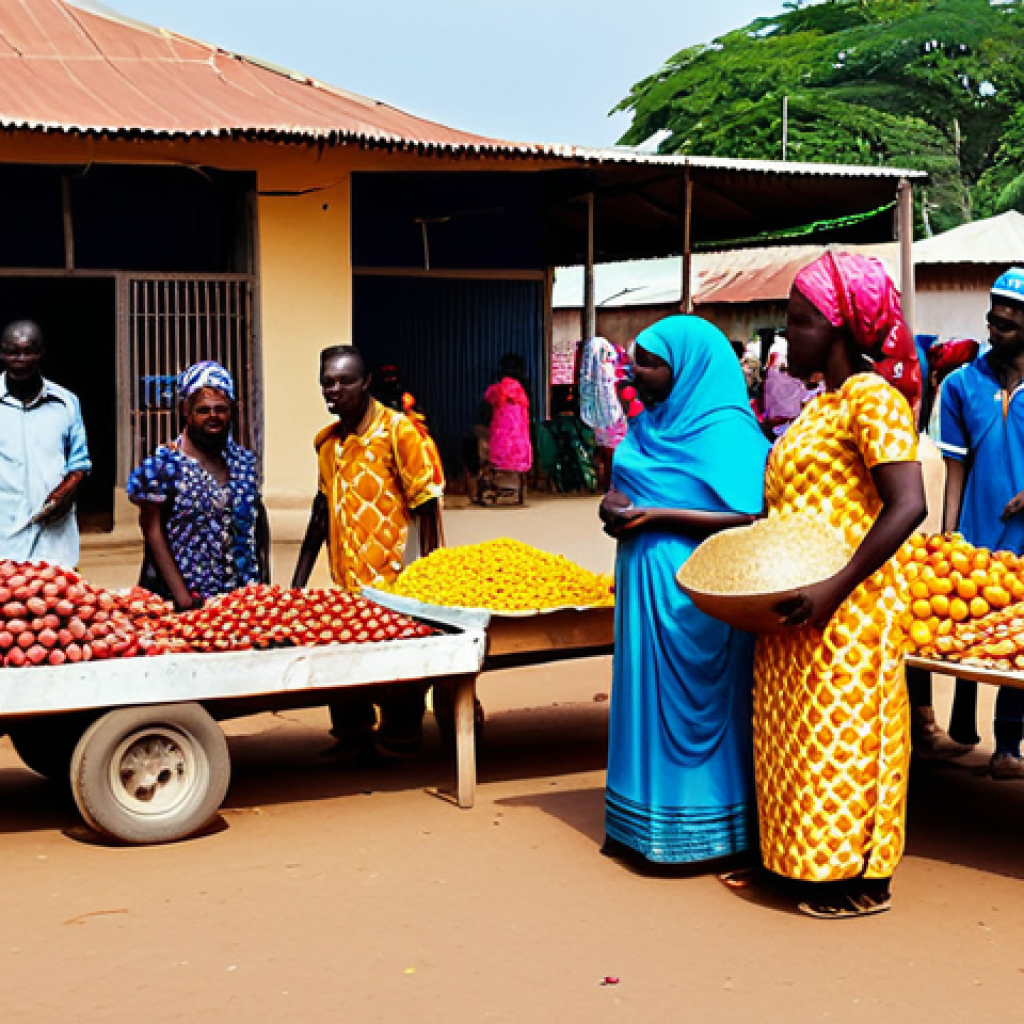 **

"A bustling marketplace in Bissau, Guinea-Bissau, during the daytime. People are wearing modest, colorful clothing and are engaged in commerce. Focus on the vibrant atmosphere and cultural richness. Safe for work, appropriate content, fully clothed, professional photography, perfect anatomy, natural proportions, family-friendly."

**