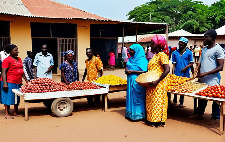 **

"A bustling marketplace in Bissau, Guinea-Bissau, during the daytime. People are wearing modest, colorful clothing and are engaged in commerce. Focus on the vibrant atmosphere and cultural richness. Safe for work, appropriate content, fully clothed, professional photography, perfect anatomy, natural proportions, family-friendly."

**
