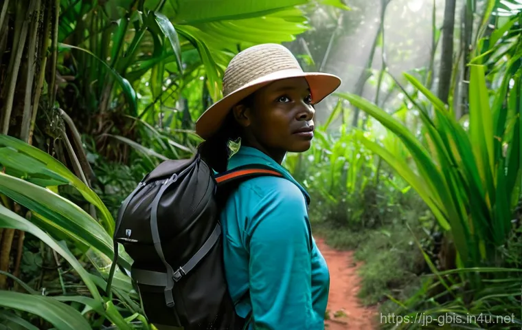 기니비사우에서 카메라와 전자기기 사용법 - **Prompt:** A solo male traveler in his early 30s, with a relaxed and observant expression, stands o...