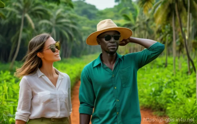 기니비사우에서 주의해야 할 질병과 예방접종 - A bustling, vibrant open-air market in Guinea-Bissau, bathed in warm, natural sunlight. In the foreg...